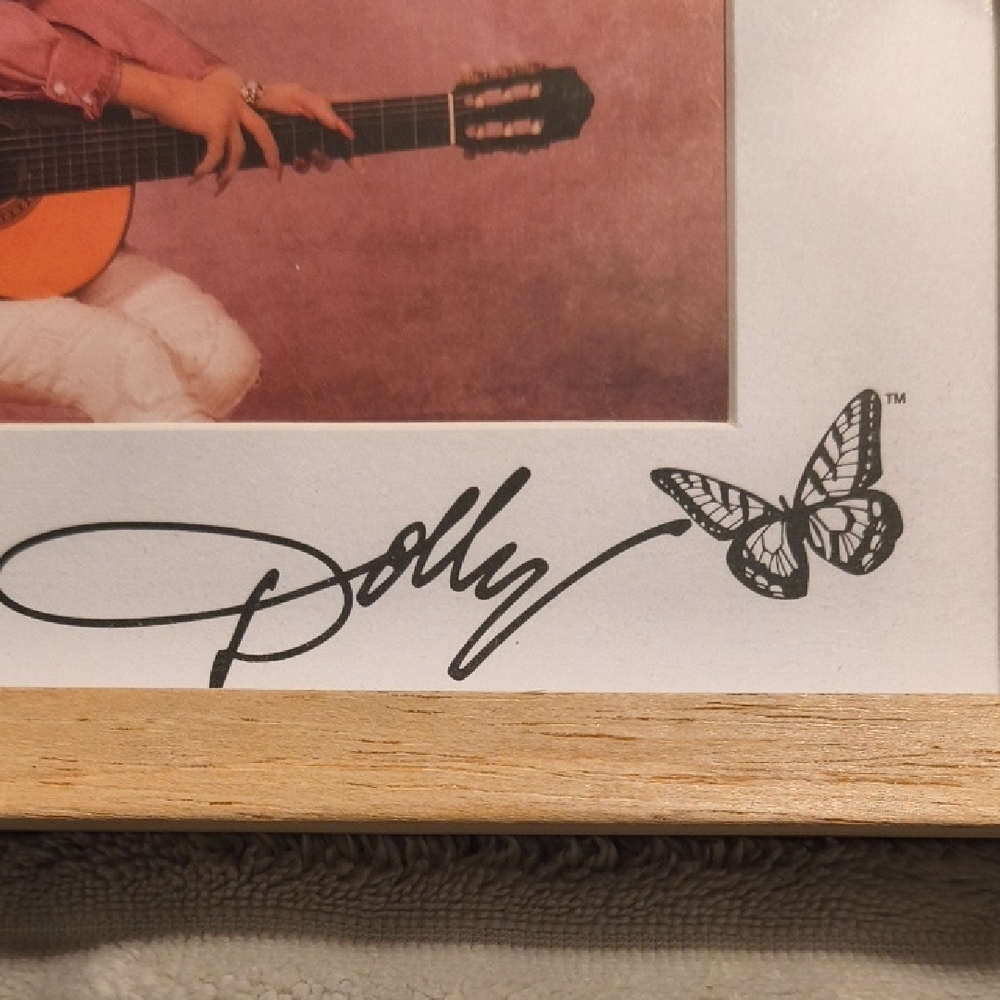 Framed Dolly Parton Photo with Guitar and Signature - Picture 2 of 3
